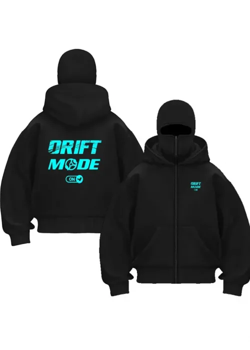 Drift Mode On Baskılı Kar Maskeli Ninja Unisex Sweatshirt Hırka