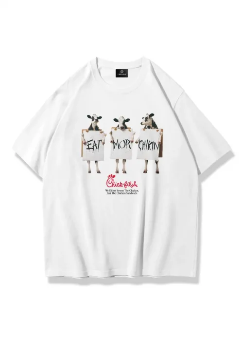 Eat More Chickin Tshirt Beyaz