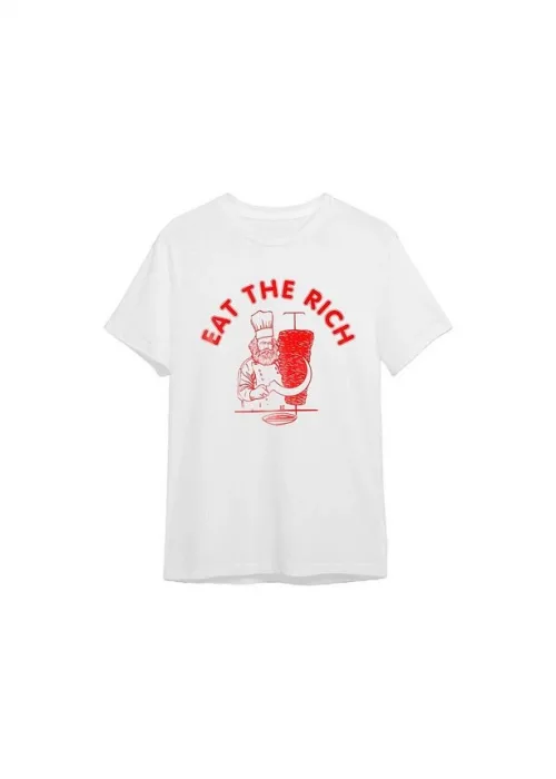 EAT THE RICH Baskılı Unisex Oversize T-shirt