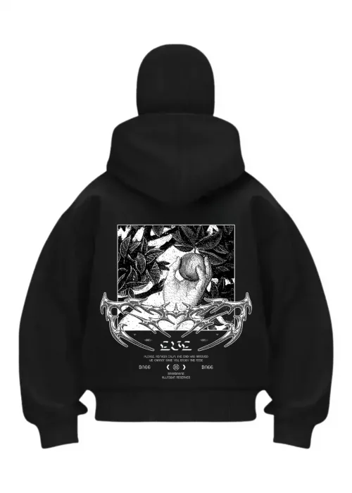 Evellyn Siyah Samuray Kar Maske Sweatshirt Hırka