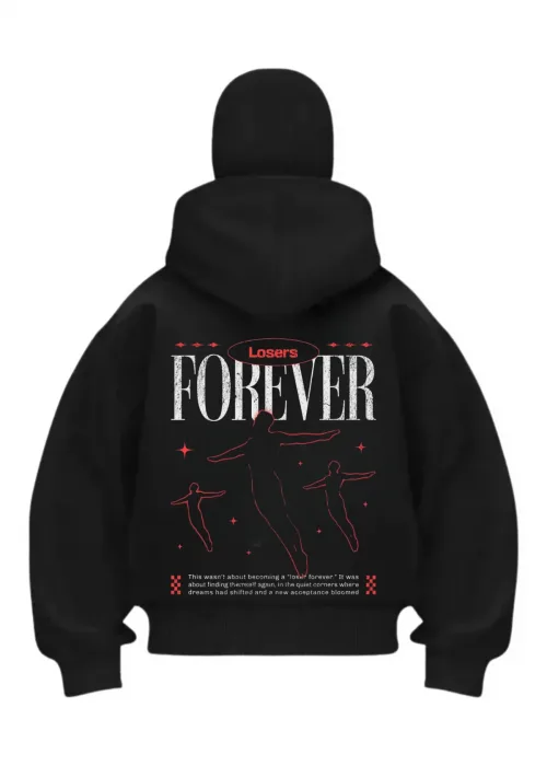 Forevers Baskılı Siyah Samuray Kar Maske Sweatshirt Hırka