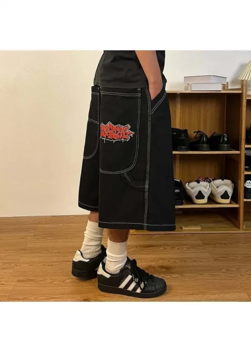 Graffiti Detail Recly Unisex Bol Baggy Şort