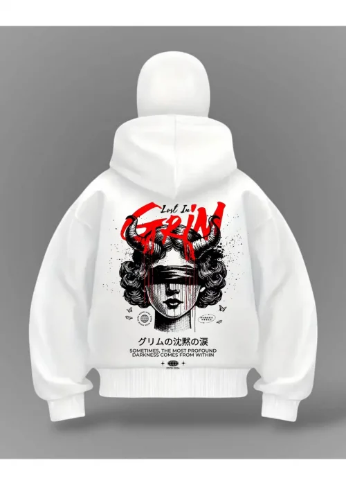 Grin Detail Full Mask Oversize Hırka