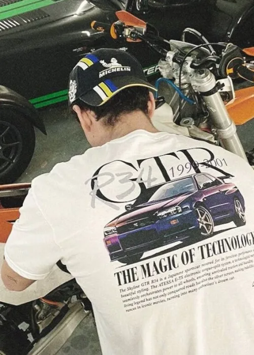 GT-R BASKILIOversize Unisex T-shirt (tekli Gönderilir Renk Seçin Lütfen )