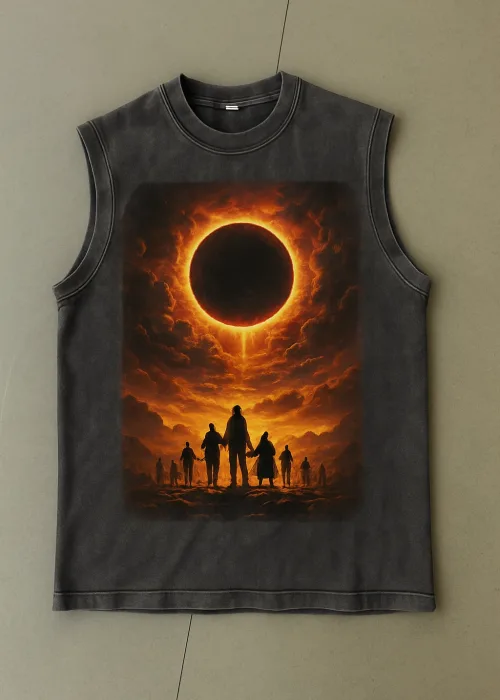 Güneş Atlet Bisiklet Yaka Yıkamalı Vintage Unisex Oversize