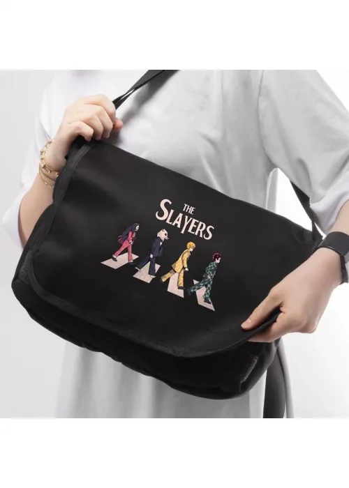 Joon Wear The Slayers Baskılı Unisex Siyah Postacı Çantası