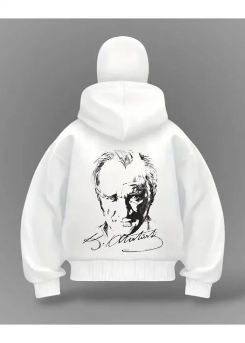 K Atatürk Detail Full Mask Oversize Hırka