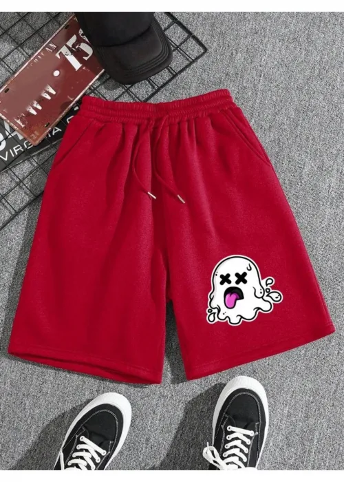 Kırmızı Hayalet Detaylı Şort