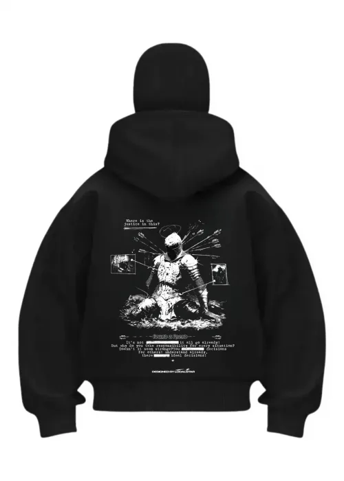 Lose Knight Siyah Samuray Kar Maske Sweatshirt Hırka