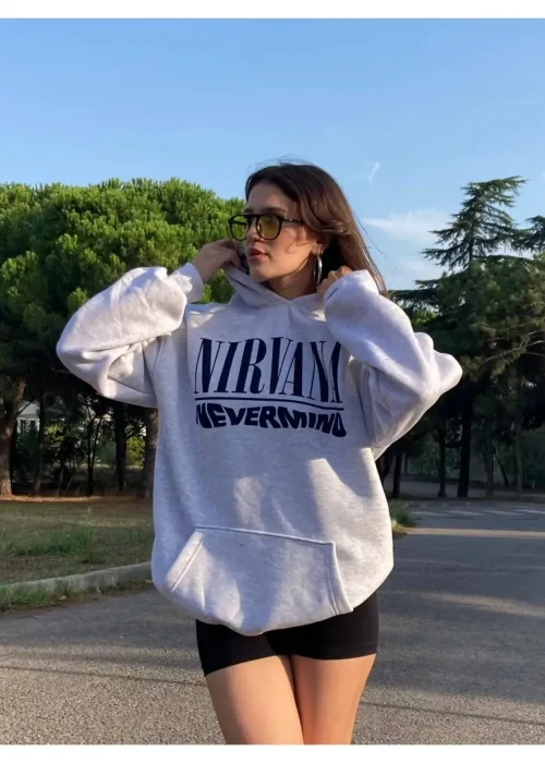 Nirvana Oversize Gri Sweatshirt
