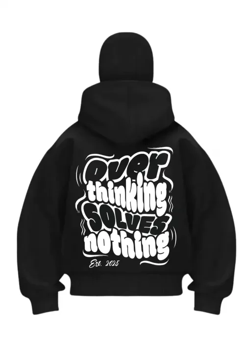 Overthing Baskılı Siyah Samuray Kar Maske Sweatshirt Hırka
