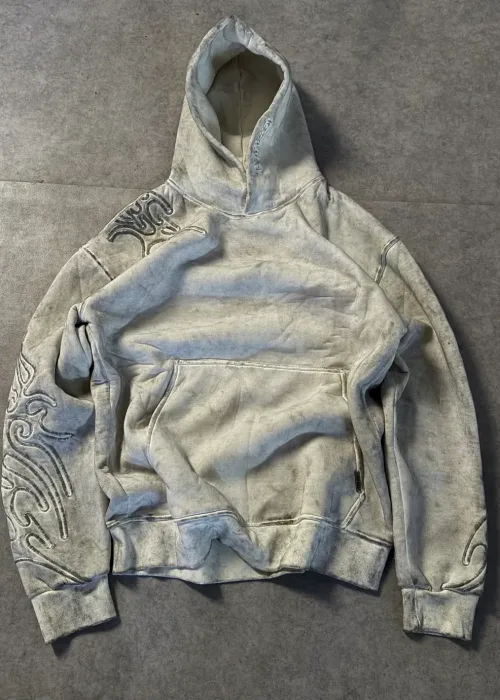 Tribal Detay Yıkamalı Nakışlı Premium Sweatshirt