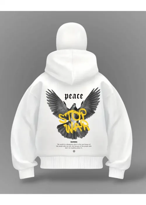Peace War Detail Full Mask Oversize Hırka