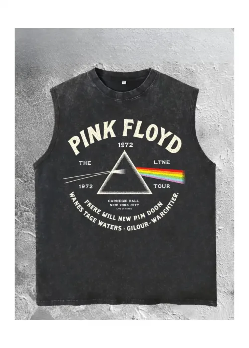 Pink Floyd Atlet Bisiklet Yaka Yıkamalı Vintage Unisex Oversize