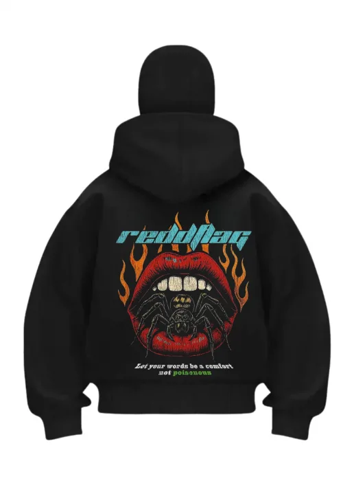 Redobag Baskılı Siyah Samuray Kar Maske Sweatshirt Hırka