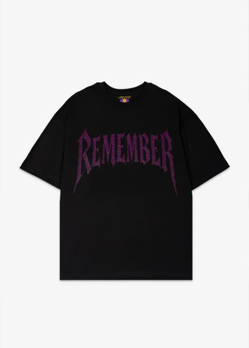 Remember Pembe Taş Baskılı Oversize Unisex T-shirt