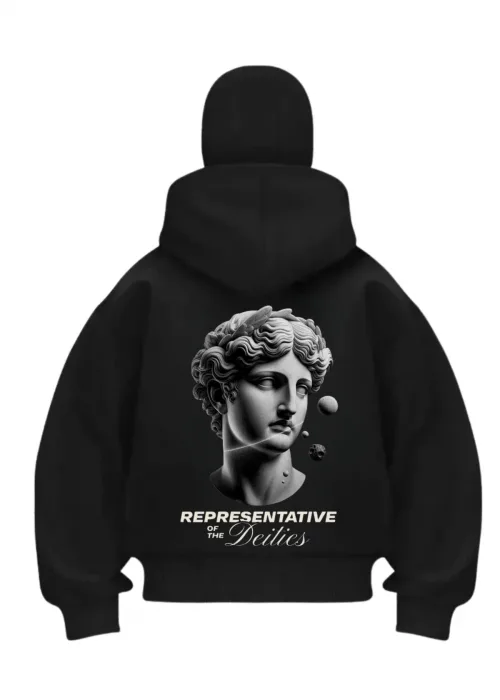 Representavi Baskılı Siyah Samuray Kar Maske Sweatshirt Hırka