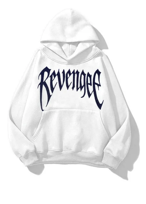Revenge Mavi Taş Baskılı Oversize Unisex Kapüşonlu Sweat
