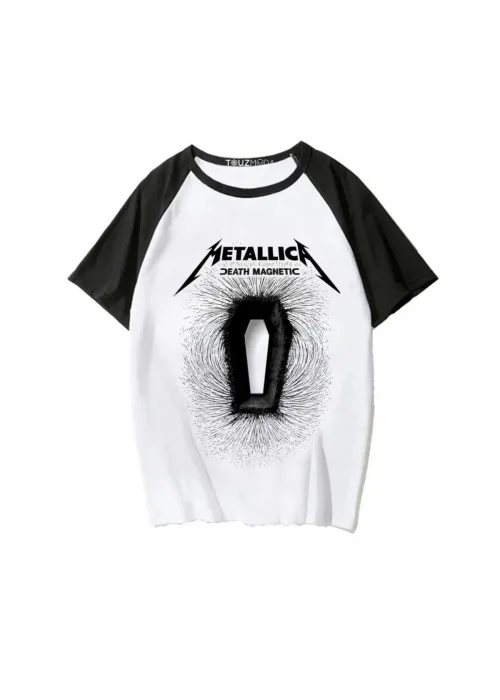 Rock Serisi Metallica Death Magnetic Baskılı Unisex Oversize T-Shirt