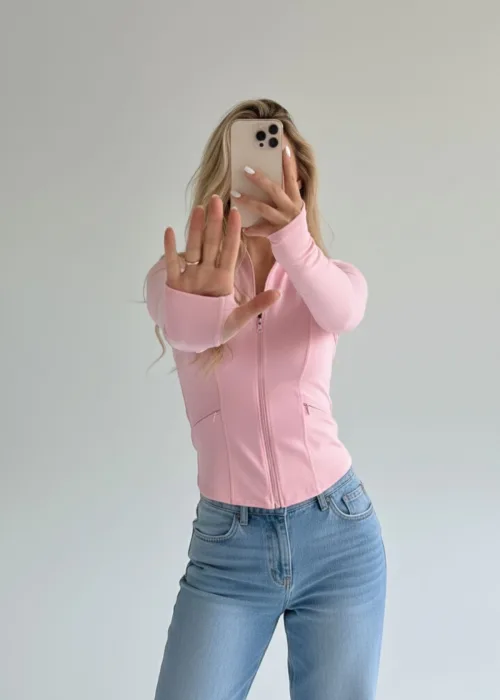 Rover Basic Slim Fit Fermuarlı Bluz