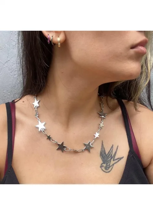 Row Of Stars Silver Kolye