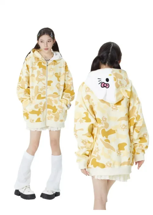 Sarı Sanrio Hello Kitty Oversize Unisex Hırka