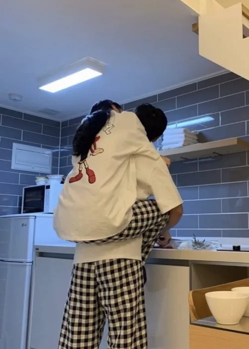 siyah beyaz ekose eşofman altı