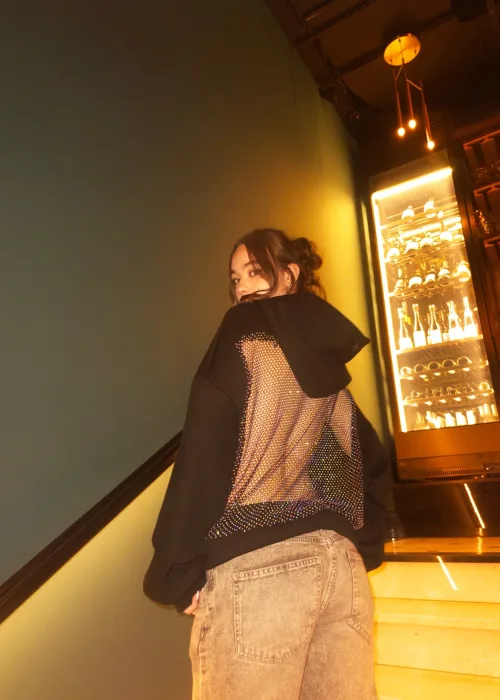 Siyah Crystal Vision Sweatshirt