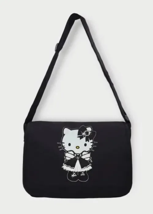 Siyah Hello Kitty Postacı Çanta