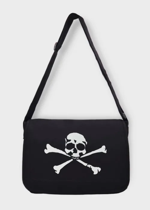 Siyah Iskelet Postacı Çanta