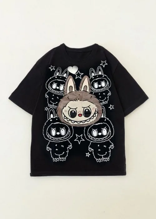Siyah Labubu Star Unisex T-shirt