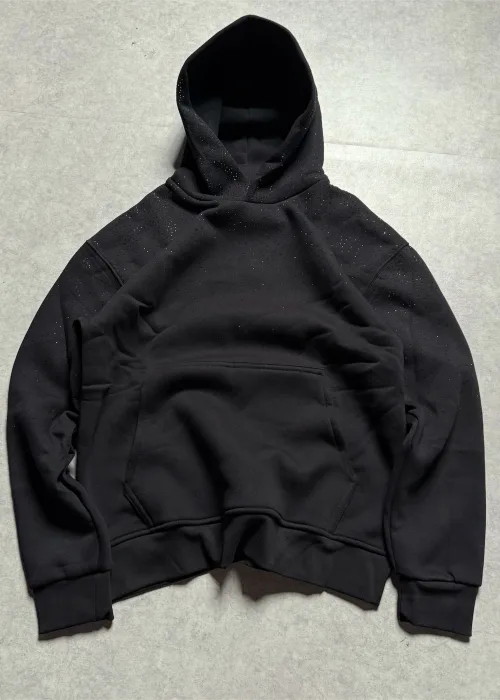 Siyah Özel Seri Oversize Taşlı Sweatshirt