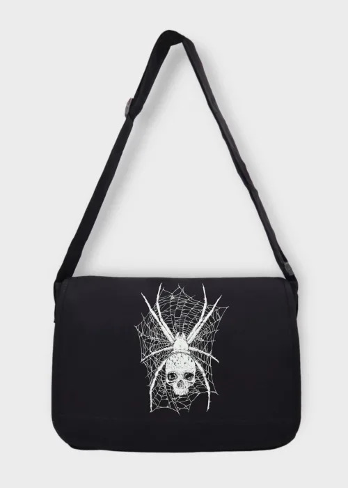 Siyah Spiderman Skull Postacı Çanta
