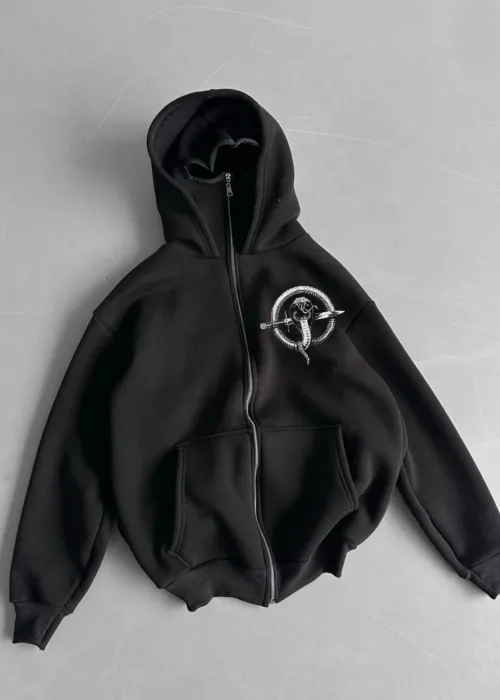 Yılan Ninja Kar Maskeli Kapüşonlu Hırka