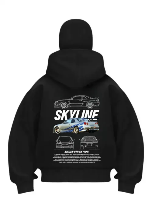 SkyLine Siyah Samuray Kar Maske Sweatshirt Hırka