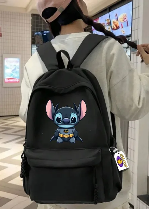 Stitch Face Baskılı Okul Sırt Çantası