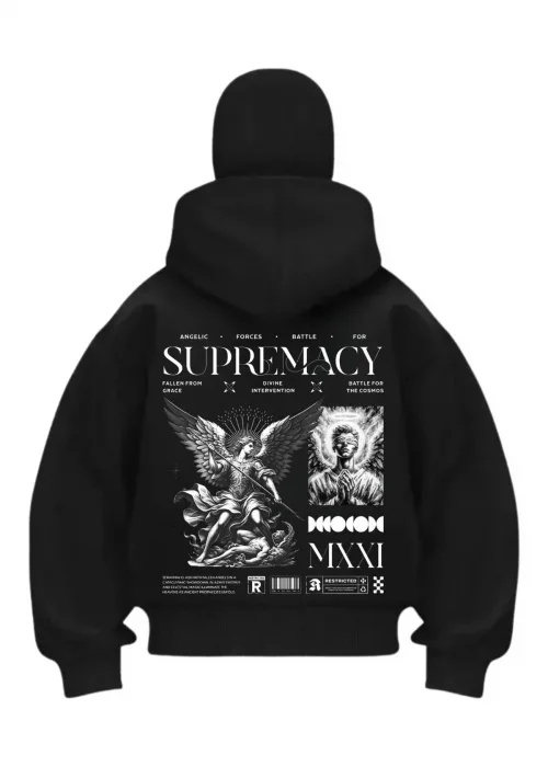 Supremacyy Siyah Samuray Kar Maske Sweatshirt Hırka