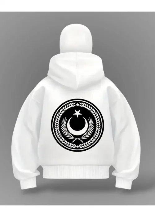 Türk Bayrağı Detail Full Mask Oversize Hırka