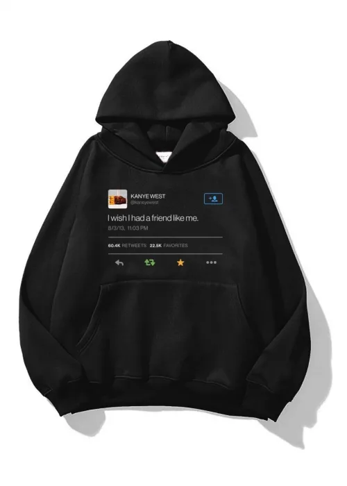 Unisex Kanye Tweet Sweatshirt Siyah