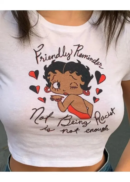 Betty Boop Baskılı Crop Body