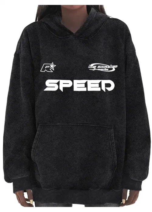 Yıkamalı Speed Kapüşonlu Sweatshirt