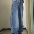 Y2K MAVİ YIKAMALI BAGGY JEAN BOL PAÇA PANTOLON