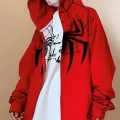 KIRMIZI KAPÜŞONLU SİYAH SPİDERMAN MASKE HIRKA