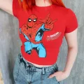 Y2k Spiderman Kırmızı The Amazing Spiderman Crop Top