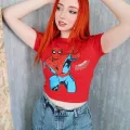 Y2k Spiderman Kırmızı The Amazing Spiderman Crop Top