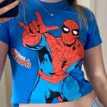 Y2k Spiderman Mavi The Amazing Spiderman Crop Top