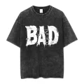 Bad Baskılı Yıkamalı Eskitme Unisex Tişört