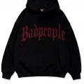 Badpeople Kırmızı Taş Baskılı Oversize Unisex Kapüşonlu Sweatshirt