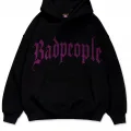 Badpeople Pembe Taş Baskılı Oversize Unisex Kapüşonlu Sweatshirt