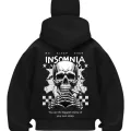 Baskılı Siyah Samuray Kar Maske Sweatshirt Hırka